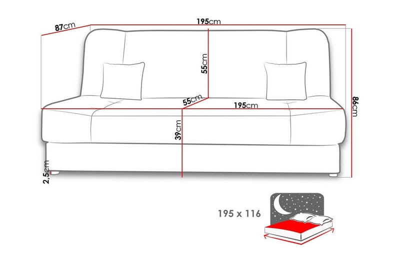 Kintore 2-seters Sovesofa - Lysegrønn/Grønn/Mynte - Møbler - Sofaer - Sovesofaer