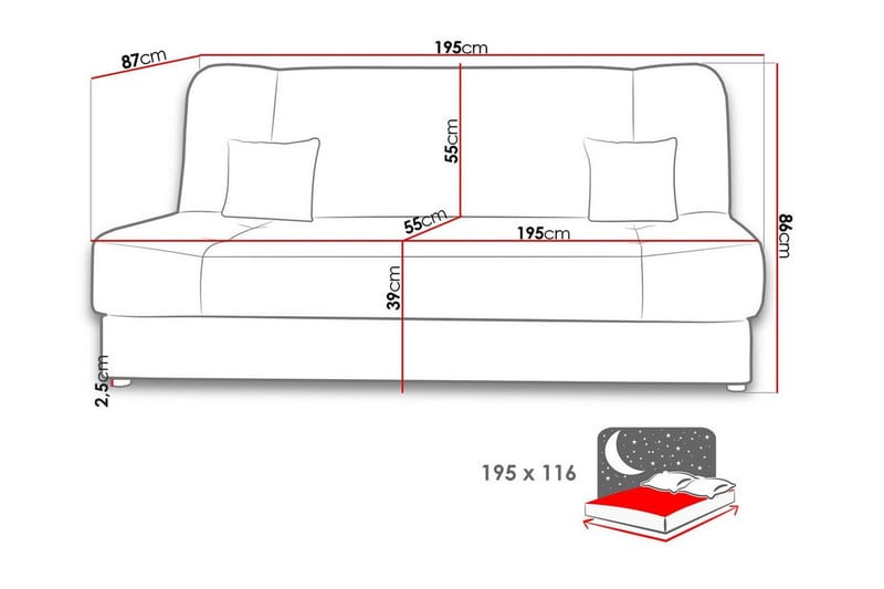 Kintore 2-seters Sovesofa - Lysegrønn/Grønn/Mynte - Sovesofaer - 2 seters sovesofa