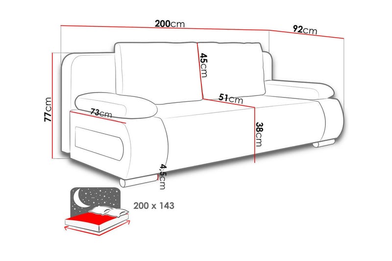 Kintore 2-seters Sovesofa - Mørkegrå - Møbler - Sofaer - Sovesofaer