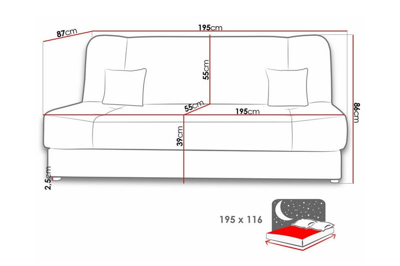 Kintore 2-seters Sovesofa - Mørkegrønn - Møbler - Sofaer - Sovesofaer
