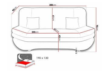 Kintore 2-seters Sovesofa - Rød - Møbler - Sofaer - Sovesofaer