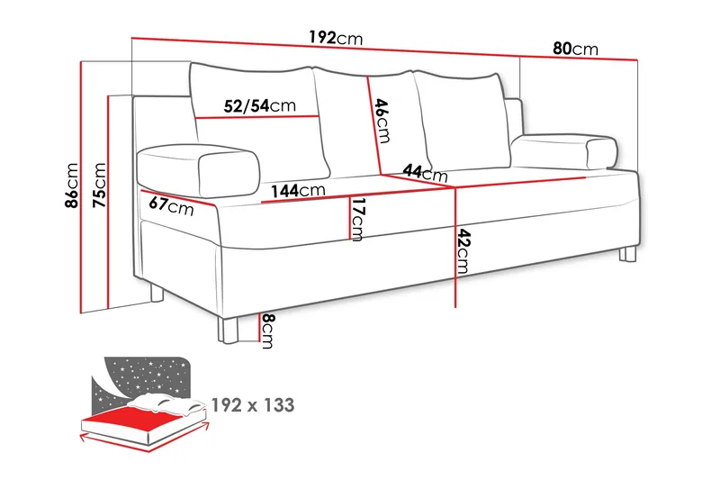 Kintore 2-sits Bäddsoffa NO_BRAND Dark blue - Møbler - Sofaer - Sovesofaer