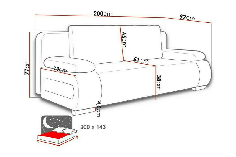 Kintore 2-sits Bäddsoffa NO_BRAND Dark green - Møbler - Sofaer - Sovesofaer