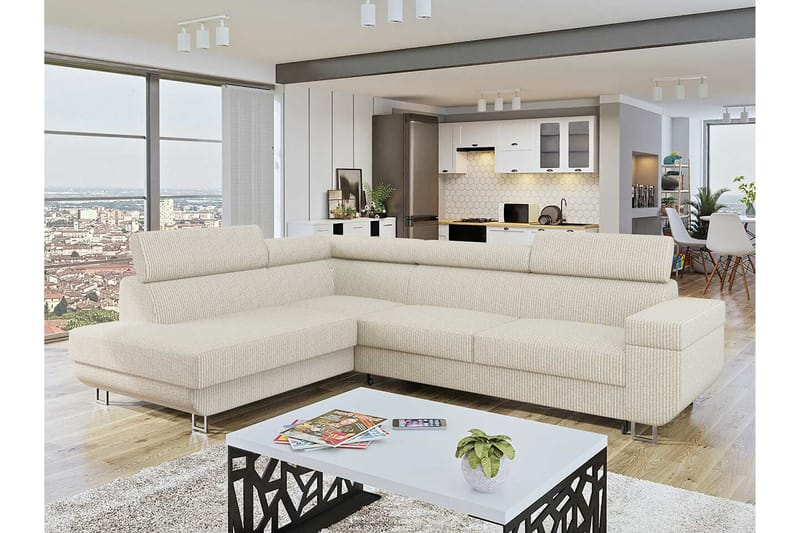 Kintore 3-seters Hjørnesovesofa - Beige - Møbler - Sofaer - Sovesofaer