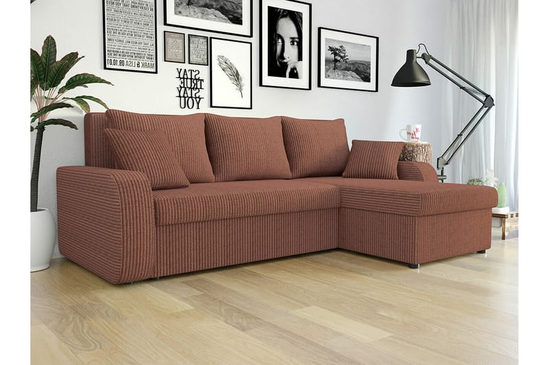 Kintore 3-seters Hjørnesovesofa - Brun - Møbler - Sofaer - Sovesofaer