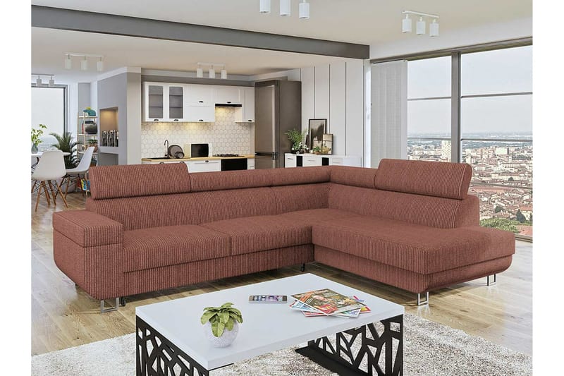 Kintore 3-seters Hjørnesovesofa - Brun - Møbler - Sofaer - Sovesofaer