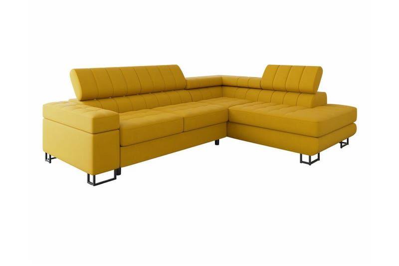 Kintore 3-seters Hjørnesovesofa - Gul - Møbler - Sofaer - Sovesofaer