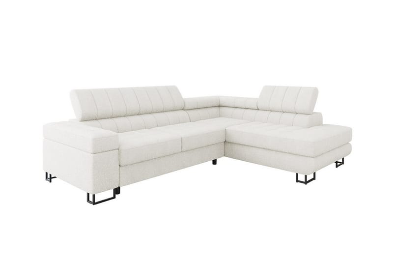 Kintore 3-seters Hjørnesovesofa - Hvit - Møbler - Sofaer - Sovesofaer