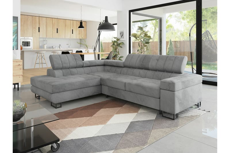 Kintore 3-seters Hjørnesovesofa - Lysegrå - Møbler - Sofaer - Sovesofaer