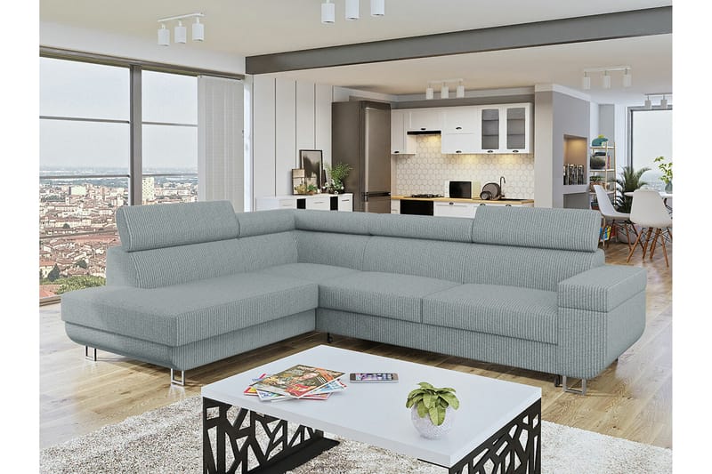 Kintore 3-seters Hjørnesovesofa - Lysegrå - Møbler - Sofaer - Sovesofaer