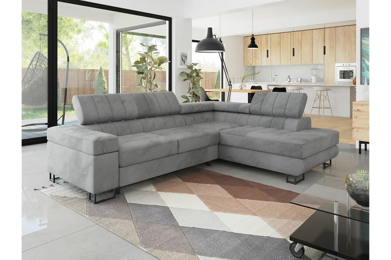 Kintore 3-seters Hjørnesovesofa - Lysegrå/Mørkegrå - Møbler - Sofaer - Sovesofaer