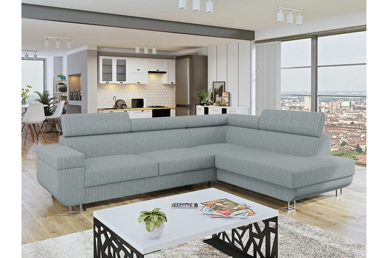 Kintore 3-seters Hjørnesovesofa - Lysegrå/Mørkegrå - Møbler - Sofaer - Sovesofaer
