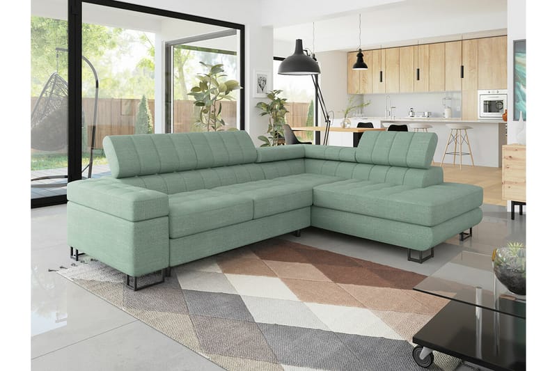 Kintore 3-seters Hjørnesovesofa - Lysegrønn - Møbler - Sofaer - Sovesofaer