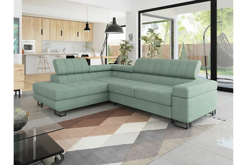 Kintore 3-seters Hjørnesovesofa - Lysegrønn - Møbler - Sofaer - Sovesofaer