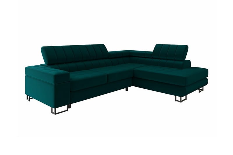 Kintore 3-seters Hjørnesovesofa - Mørk Turkis - Møbler - Sofaer - Sovesofaer