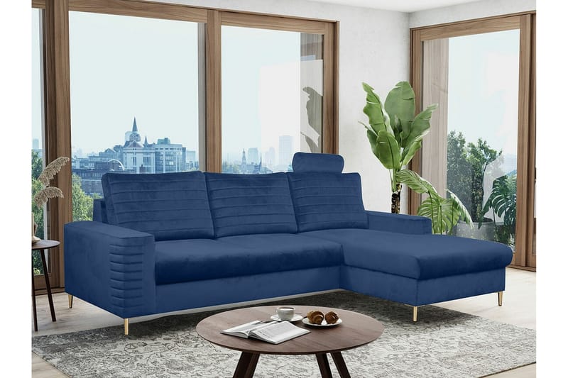 Kintore 3-seters Hjørnesovesofa - Mørkeblå - Møbler - Sofaer - Sovesofaer
