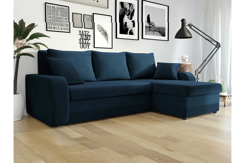 Kintore 3-seters Hjørnesovesofa - Mørkeblå - Møbler - Sofaer - Sovesofaer