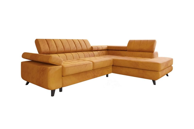 Kintore 3-seters Hjørnesovesofa - Mørkegul - Møbler - Sofaer - Sovesofaer
