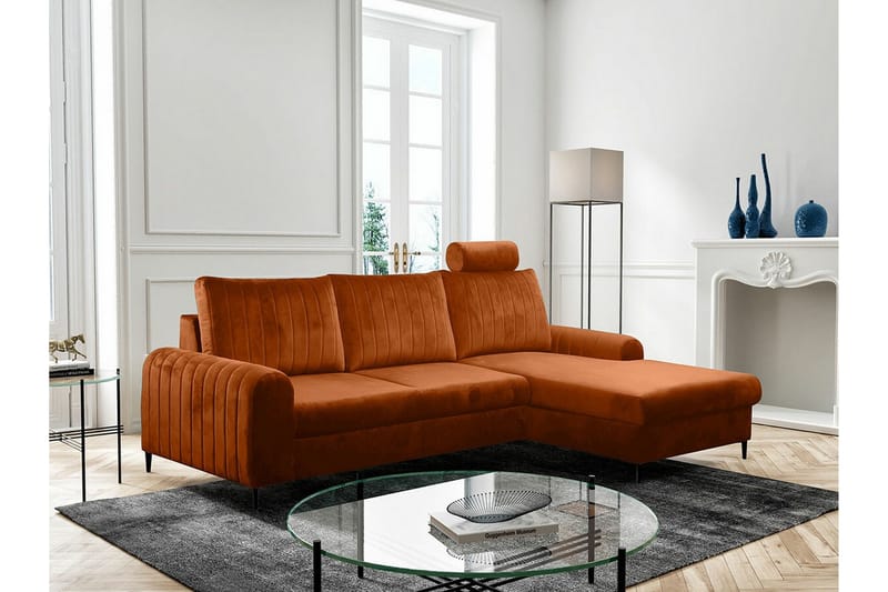 Kintore 3-seters Hjørnesovesofa - Oransje - Møbler - Sofaer - Sovesofaer