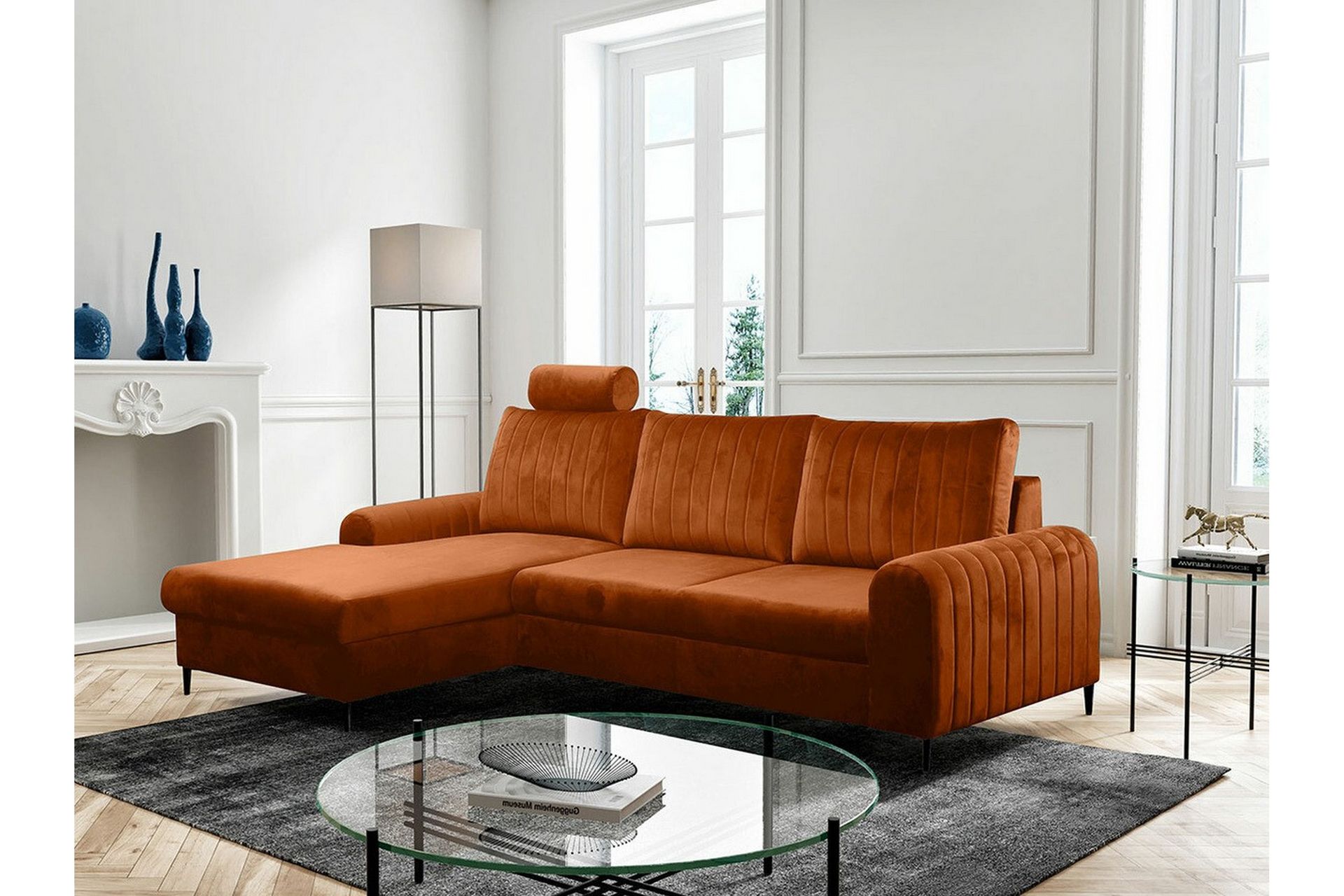 Kintore 3-seters Hjørnesovesofa - Oransje - Møbler - Sofaer - Sovesofaer