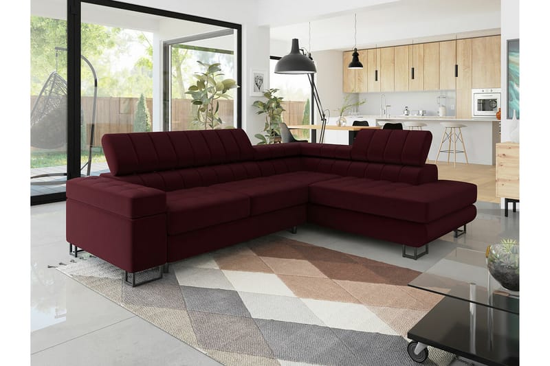 Kintore 3-seters Hjørnesovesofa - Rød - Møbler - Sofaer - Sovesofaer
