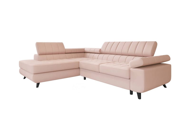 Kintore 3-seters Hjørnesovesofa - Rosa - Sovesofaer - Hjørnesovesofa