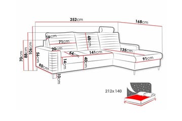 Kintore 3-seters hjørnesovesofa - Møbler - Sofaer - Sovesofaer