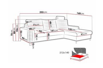 Kintore 3-seters hjørnesovesofa - Møbler - Sofaer - Sovesofaer