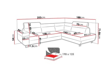Kintore 3-seters hjørnesovesofa - Møbler - Sofaer - Sovesofaer