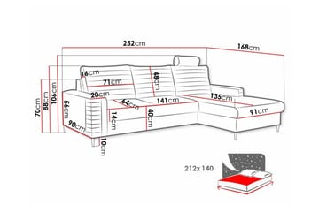 Kintore 3-seters hjørnesovesofa - Møbler - Sofaer - Sovesofaer