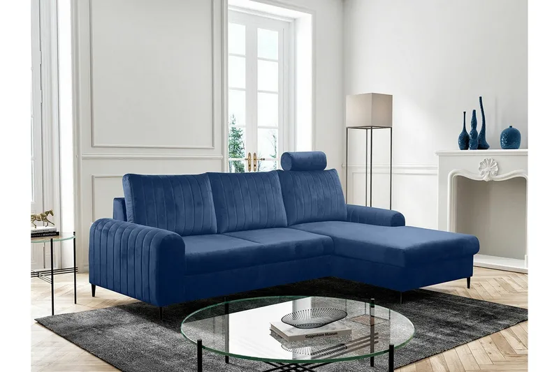 Kintore 3-sits Hörnbäddsoffa Dark blue - Møbler - Sofaer - Sovesofaer