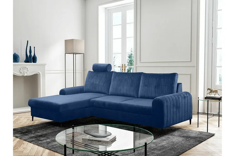 Kintore 3-sits Hörnbäddsoffa Dark blue - Møbler - Sofaer - Sovesofaer