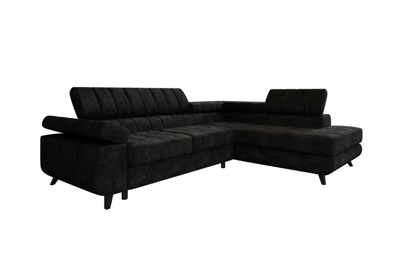 Kintore 3-sits Hörnbäddsoffa NO_BRAND Black, undefined