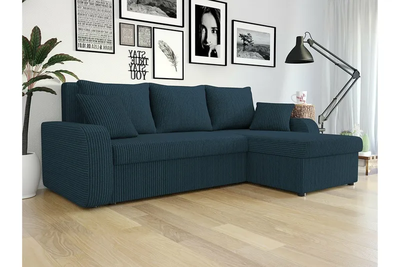 Kintore 3-sits Hörnbäddsoffa NO_BRAND Dark blue - Møbler - Sofaer - Sovesofaer