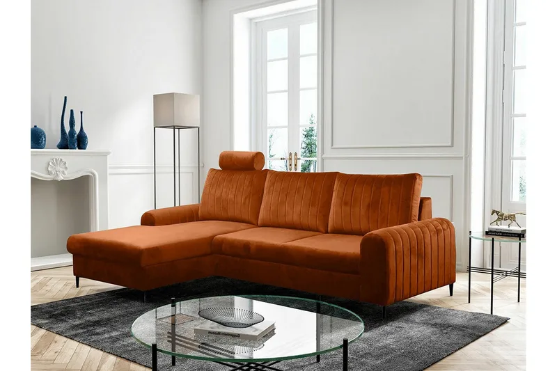 Kintore 3-sits Hörnbäddsoffa Orange - Møbler - Sofaer - Sovesofaer