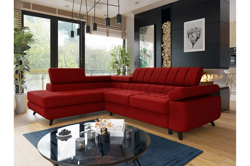 Kintore 3-sits Hörnbäddsoffa Red - Møbler - Sofaer - Sovesofaer