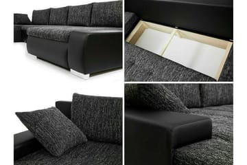 Kintore 4-seter Høyrevendt Hjørnesovesofa 140x340 cm med Oppbevaring i Fløyel - Blå - Møbler - Sofaer - Sovesofaer