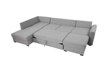 Kintore 4-seter U-formet Hjørnesovesofa med Oppbevaring i Bouclé - Hvit - Møbler - Sofaer - Sovesofaer