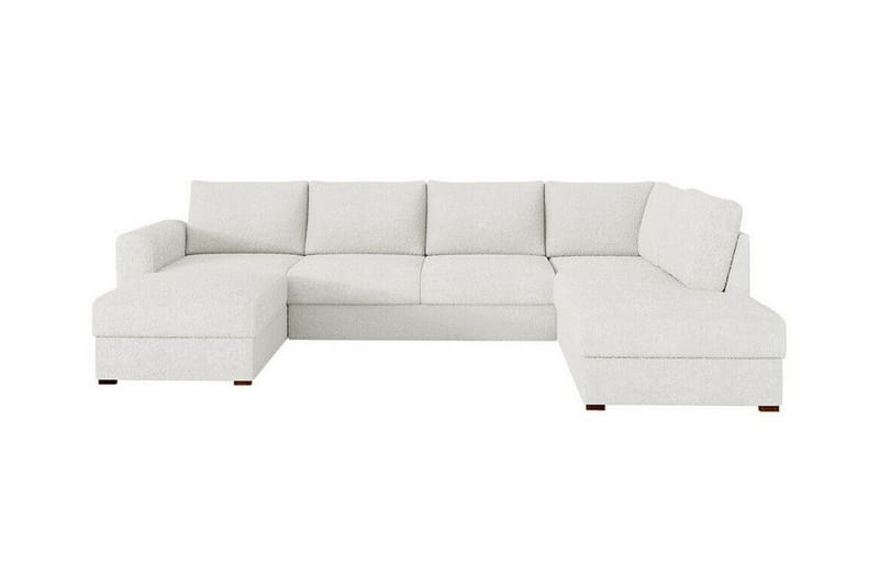 Kintore 4-seter U-formet Hjørnesovesofa med Oppbevaring i Bouclé, Hvit