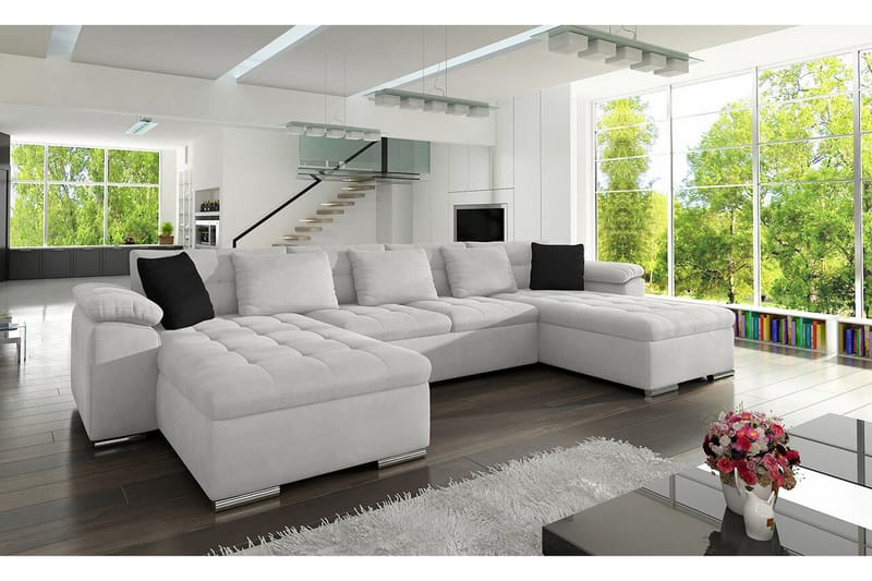Kintore 4-seters Hjørnesovesofa 375 cm - Lysegrå - Møbler - Sofaer - Sovesofaer
