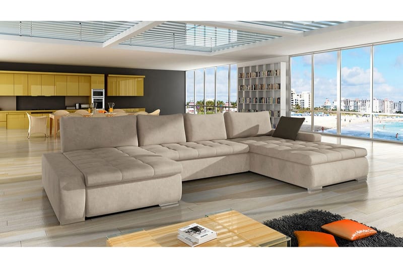 Kintore 4-seters Hjørnesovesofa - Beige - Møbler - Sofaer - Sovesofaer