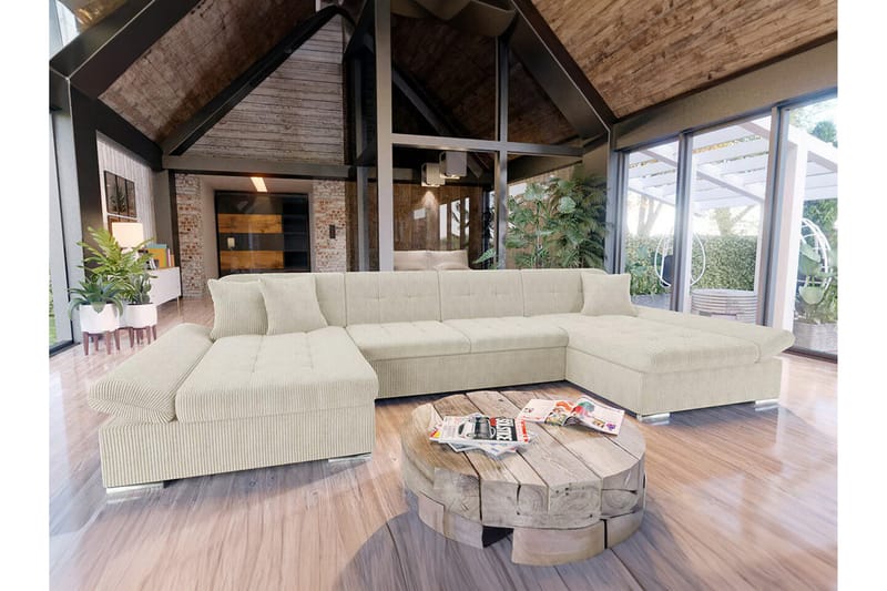 Kintore 4-seters Hjørnesovesofa - Beige - Møbler - Sofaer - Sovesofaer