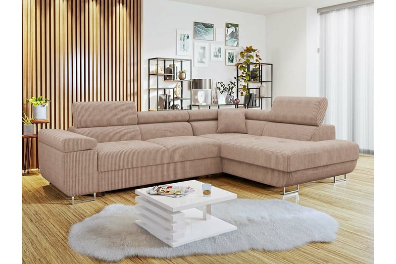 Kintore 4-seters Hjørnesovesofa - Beige - Sovesofaer - Hjørnesovesofa