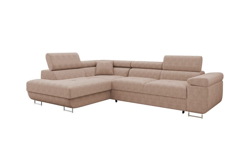 Kintore 4-seters Hjørnesovesofa - Beige/Rosa - Sovesofaer - Hjørnesovesofa