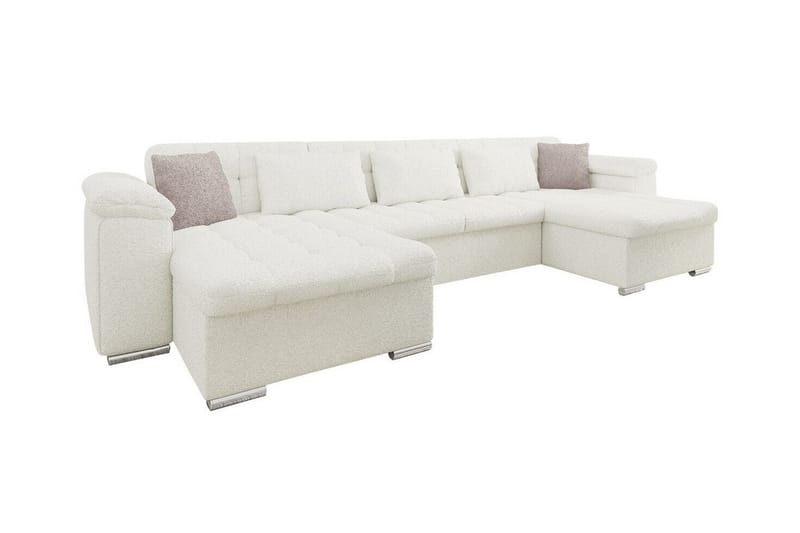 Kintore 4-seters Hjørnesovesofa - Hvit - Møbler - Sofaer - Sovesofaer