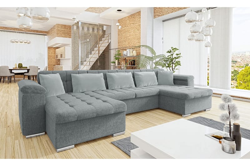 Kintore 4-seters Hjørnesovesofa - Lysegrå - Møbler - Sofaer - Sovesofaer
