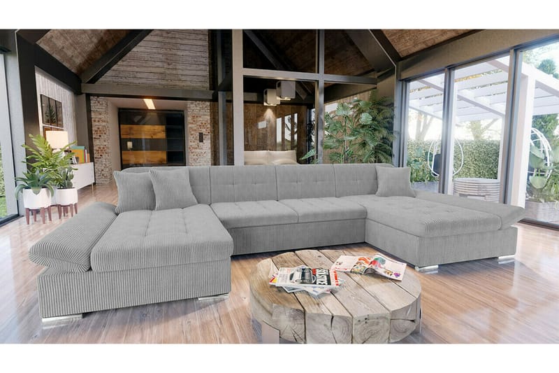 Kintore 4-seters Hjørnesovesofa - Lysegrå - Møbler - Sofaer - Sovesofaer