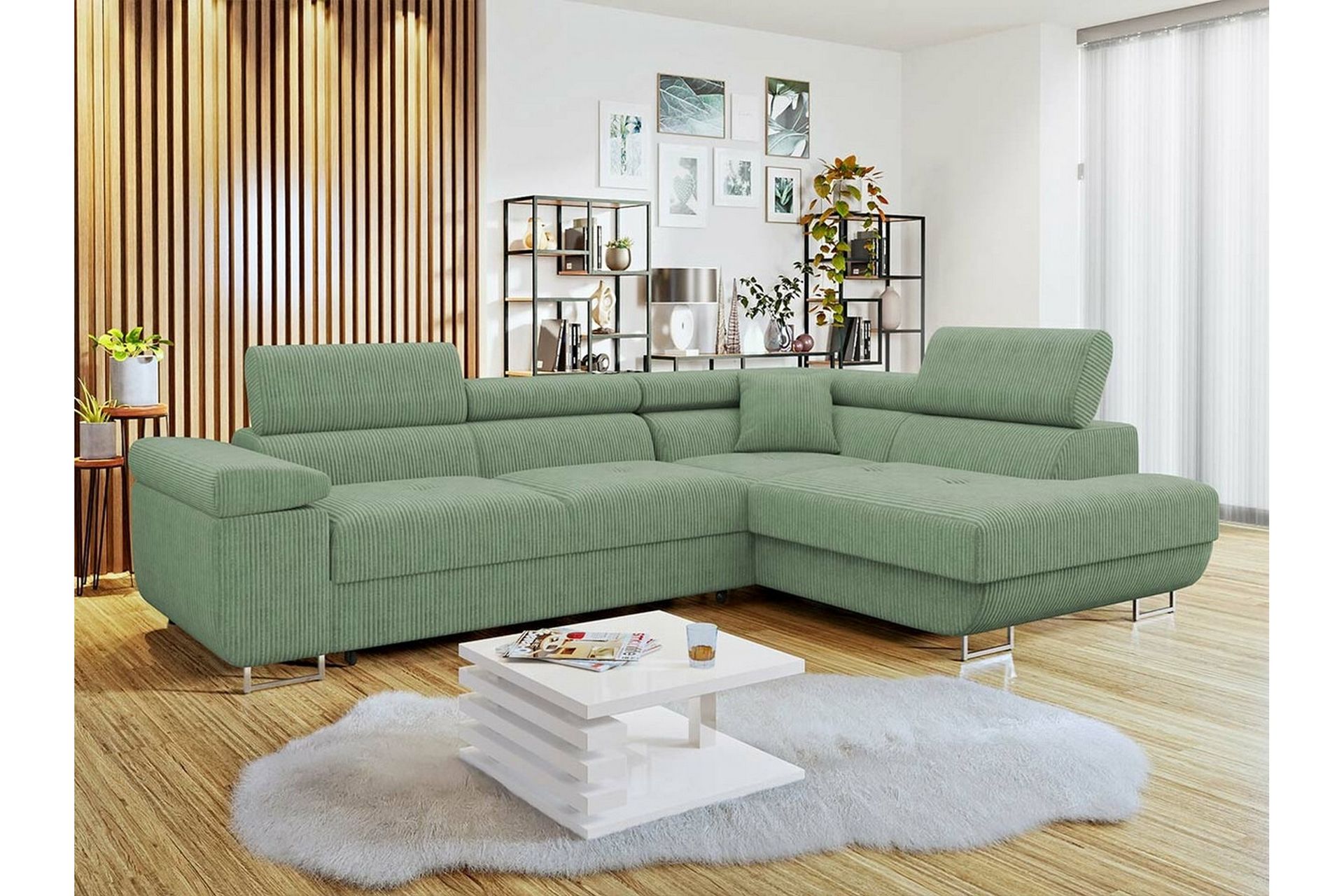 Kintore 4-seters Hjørnesovesofa - Lysegrønn - Møbler - Sofaer - Sovesofaer