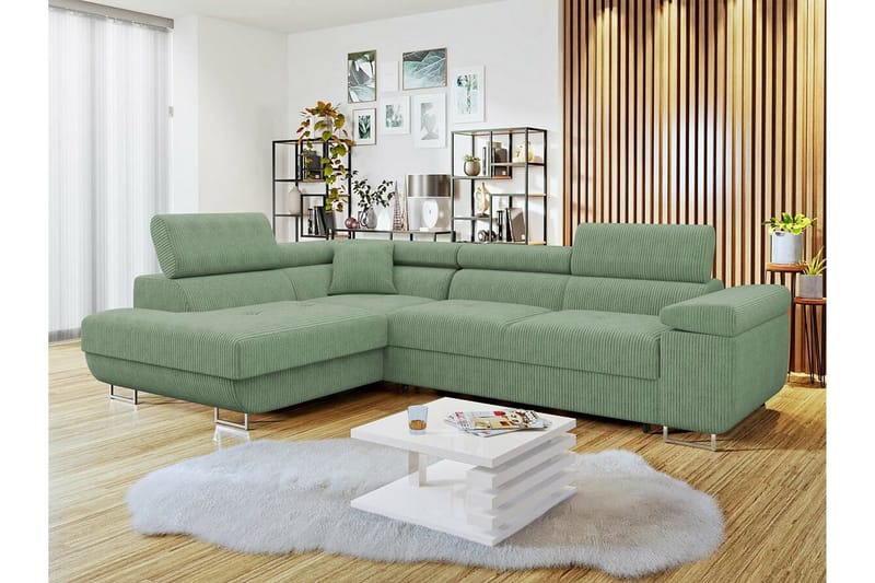 Kintore 4-seters Hjørnesovesofa - Lysegrønn/Grønn/Mynte - Møbler - Sofaer - Sovesofaer