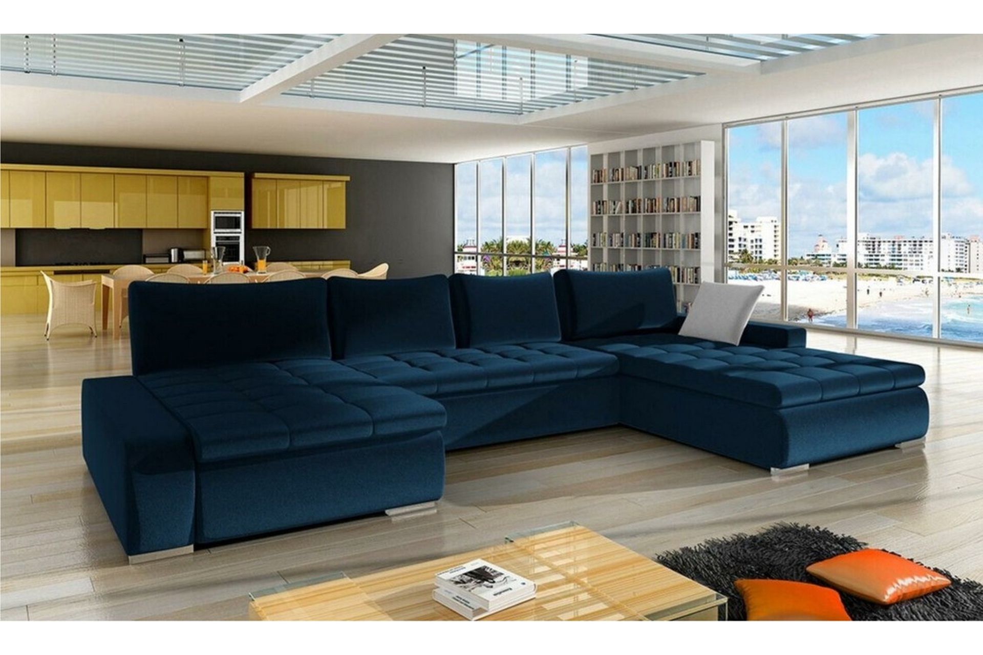 Kintore 4-seters Hjørnesovesofa - Mørkeblå - Møbler - Sofaer - Sovesofaer
